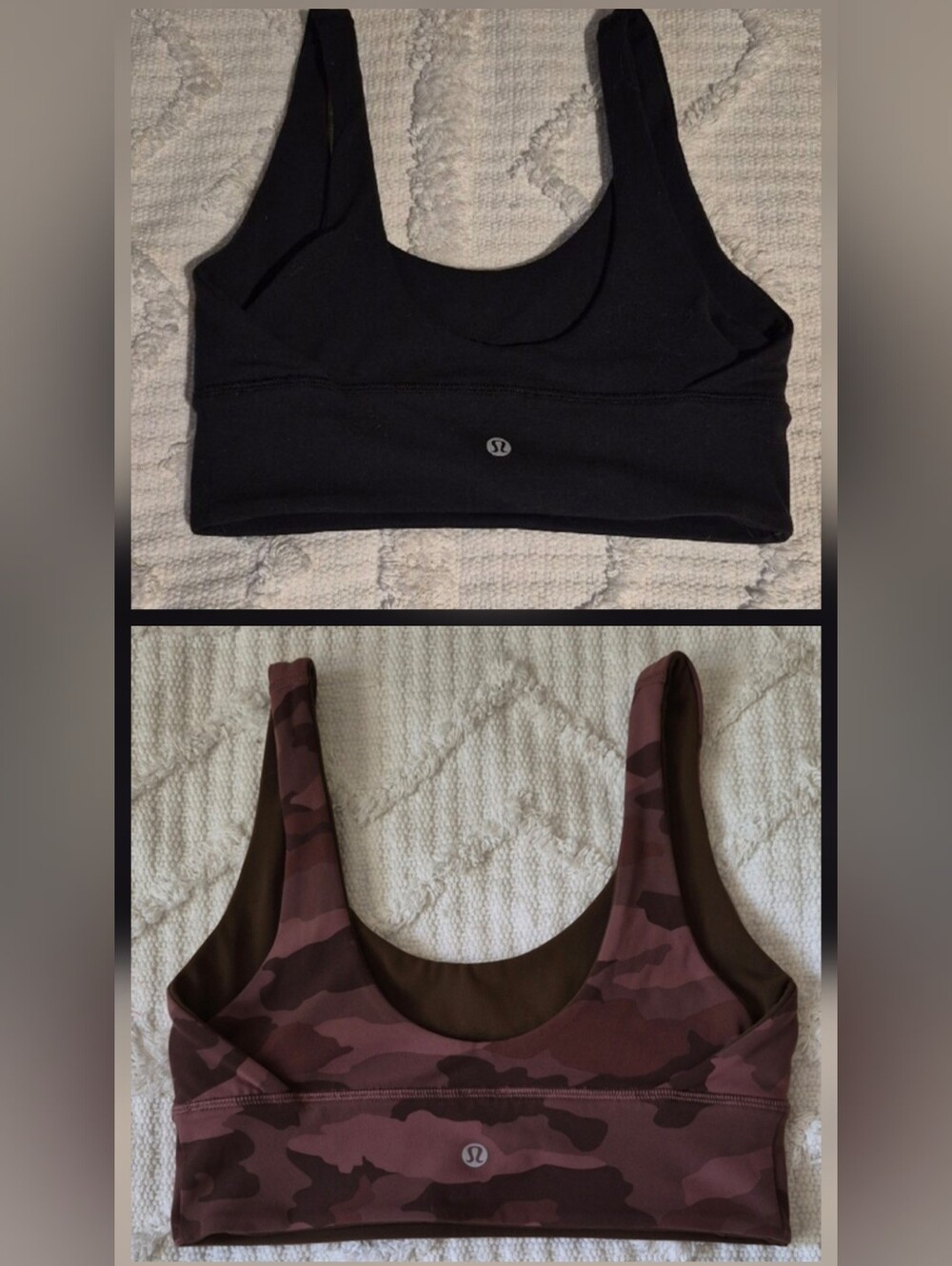 Lululemon Align Reversible Bra Bundle Set (Black & Mauve Camo) - Size 6